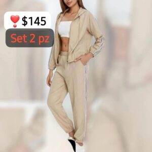 Conjunto Rayado Con Zipper