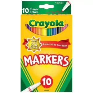Plumones Delgados 10 Piezas Crayola